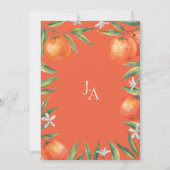 Moderne Orangen, mediterrane Zitrushochzeit Einladung (Rückseite)