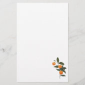 Moderne Orangen und Blätter anpassbar Briefpapier (Rückseite)