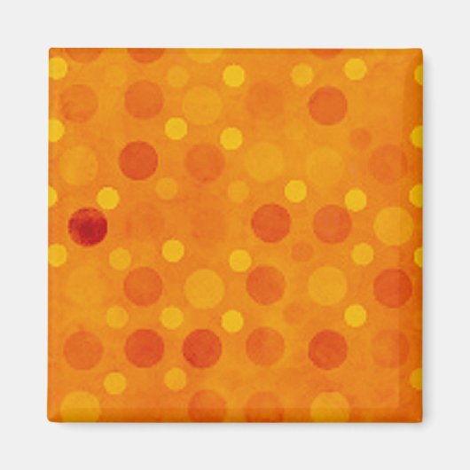 Moderne Orangen- und Gelbpolka-Punkte Magnet (Vorne)