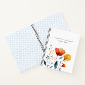 Moderne Orangenfarben-Wildblumen minimal Notizblock (Innenseite)