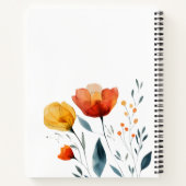 Moderne Orangenfarben-Wildblumen minimal Notizblock (Rückseite)