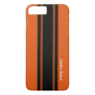 Moderne Orangenreifen mit Namen iPhone 8 Plus/7 Plus Hülle