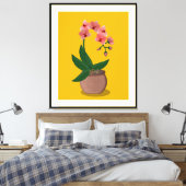 Moderne Orchid-Illustration des Mittelalters Leinwanddruck (Insitu (Schlafzimmer))