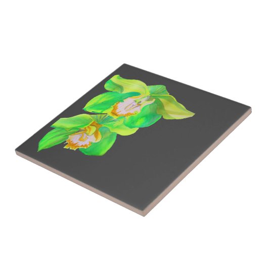 Moderne Orchid Pop Art Blume Fliese (Seite)