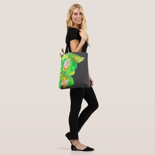 Moderne Orchid Pop Art Blume Tasche (Am Model)