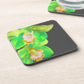 Moderne Orchidee moderne Blume Getränkeuntersetzer (Linke Seite)