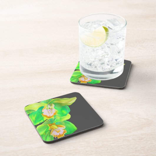 Moderne Orchidee moderne Blume Getränkeuntersetzer (Rechte Seite)