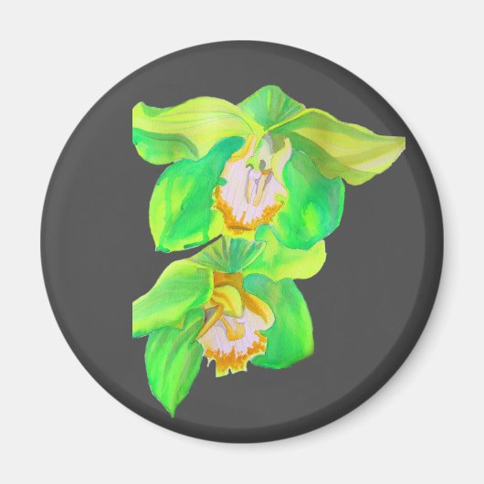 Moderne Orchidee moderne Blume Magnet (Vorne)