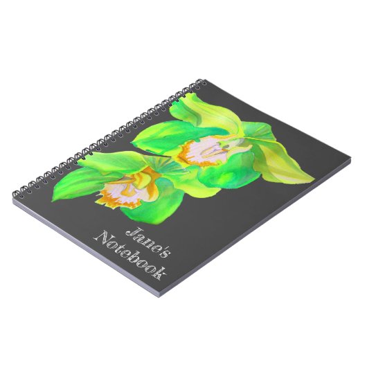 Moderne Orchidee moderne Blume Notizblock (Linke Seite)