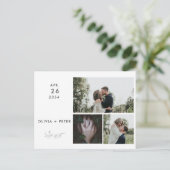 Moderne Orchideen Minimalistisch 3 Fotos Save the Ankündigungspostkarte (Stehend Vorderseite)