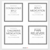 Moderne Organisationssiegel für Bad Aufkleber (Blatt)