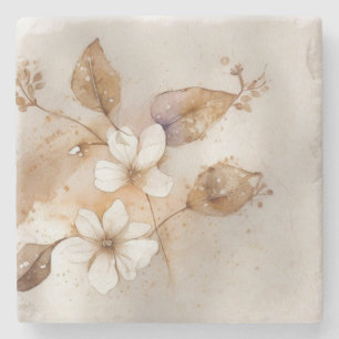 Moderne organische Blumen-Stille Luxus Steinuntersetzer