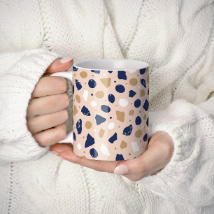 Moderne organische Terrazzo Abstrakte Steinmosai Kaffeetasse