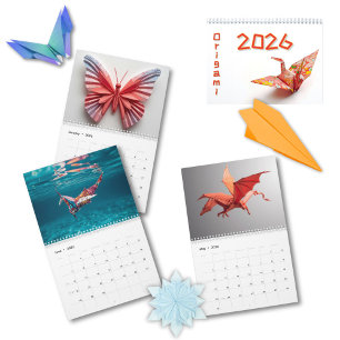 Moderne Origami-Kunst 2026 Benutzerdefiniertes Fot Kalender