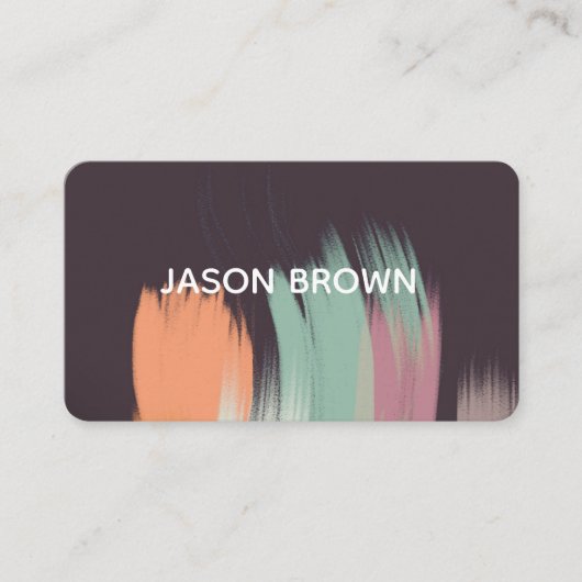 moderne, originale abstrakte Farbanstrich-Konstruk Visitenkarte (Vorderseite)