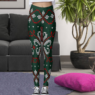 Moderne Ornamentale Gestrickte Weihnachtsmuster Fr Leggings