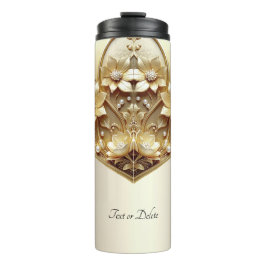 Moderne Ornamentale Goldene Blumen Thermosbecher