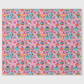 Moderne Ornamente des Mittelalters Weihnachten Ros Geschenkpapier (Flach)