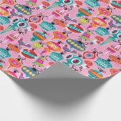 Moderne Ornamente des Mittelalters Weihnachten Ros Geschenkpapier (Ecke)