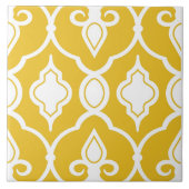 Moderne Ornamente, Senfgelb, weiß, Muster Fliese (Vorderseite)