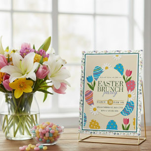 Moderne Osterbrunch   Frühlingsgarten-Osterfeier Postkarte