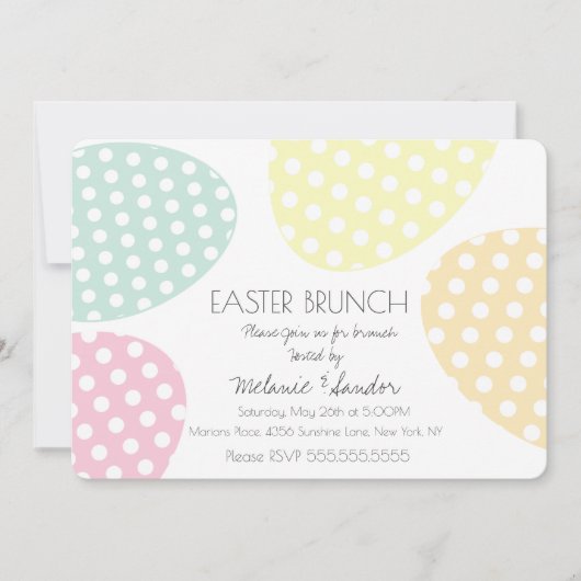 Moderne Osterdotter Eierspeise Brunch-Familie Einladung (Vorderseite)