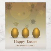 Moderne Ostereier Abstrakte Blume Weinetikett (Einzelnes Label)