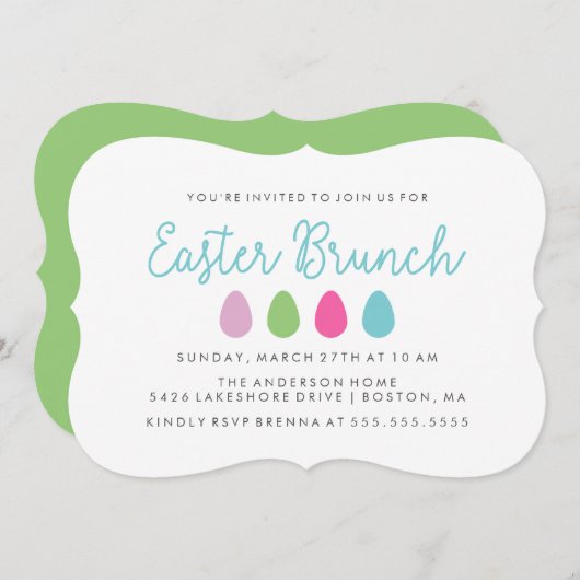Moderne Ostereier Einladung (Vorne/Hinten)