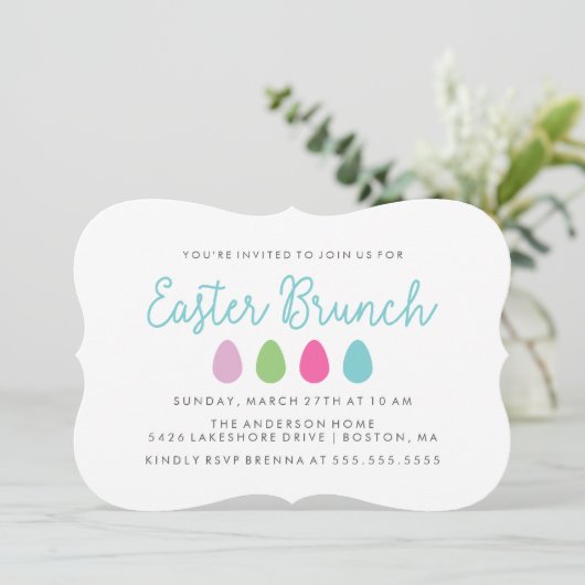 Moderne Ostereier Einladung (Stehend Vorderseite)