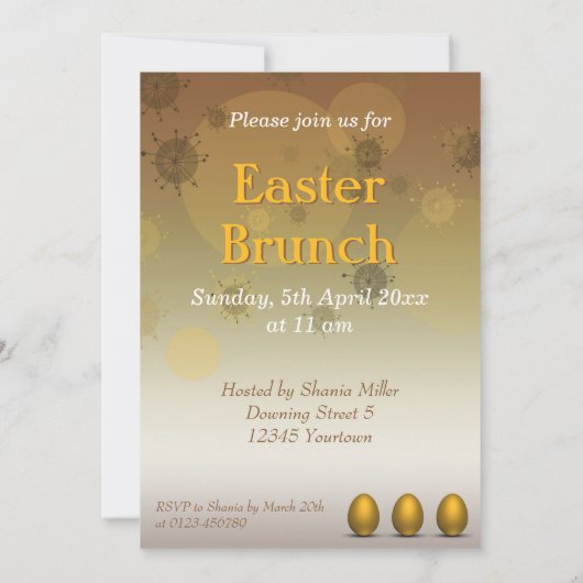 Moderne Ostereier Einladung (Rückseite)