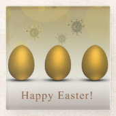 Moderne Ostereier Glasuntersetzer (Vorderseite)