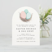 Moderne Ostereier Nest Ostern Brunch Ei Hunt Einladung (Stehend Vorderseite)