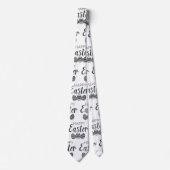 Moderne Ostereier Schwarz-weiß Niedlich Krawatte (Vorderseite)