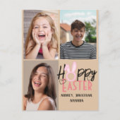 Moderne Osterfeier, 3-Foto-Kollektion Feiertagspostkarte (Vorderseite)