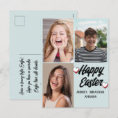 Moderne Osterfeier, 3-Foto-Kollektion Feiertagspostkarte (Vorne/Hinten)