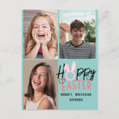 Moderne Osterfeier, 3-Foto-Kollektion Feiertagspostkarte (Vorderseite)