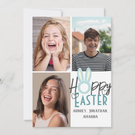 Moderne Osterfeier, 3-Foto-Kollektion Karte (Vorderseite)