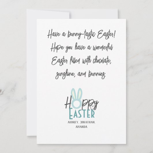 Moderne Osterfeier, 3-Foto-Kollektion Karte (Rückseite)