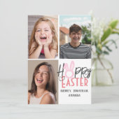 Moderne Osterfeier, 3-Foto-Kollektion Karte (Stehend Vorderseite)