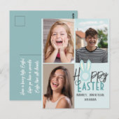 Moderne Osterfeier, 3-Foto-Kollektion Postkarte (Vorne/Hinten)