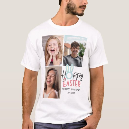 Moderne Osterfeier, 3-Foto-Kollektion T-Shirt (Vorderseite)