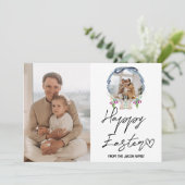 Moderne Osterfeier, Foto-Collage Feiertagskarte (Stehend Vorderseite)