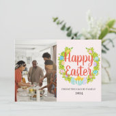 Moderne Osterfeier, Foto-Collage Feiertagskarte (Stehend Vorderseite)