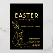 Moderne Osterfeier Goldene Foil Einladung (Vorderseite)