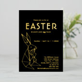 Moderne Osterfeier Goldene Foil Einladung (Stehend vorne)
