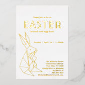 Moderne Osterfeier Goldene Foil Einladung (Vorderseite)