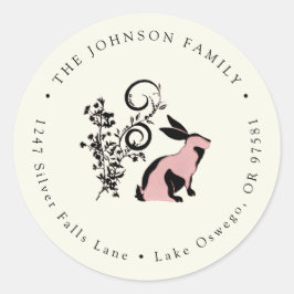 Moderne Osterhase-Rücksendeadresse Runder Aufkleber