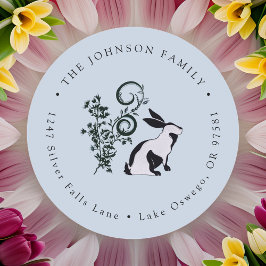 Moderne Osterhase-Rücksendeadresse Runder Aufkleber