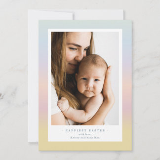 Moderne Ostern Familienfoto Karte | Sanfte Pastell