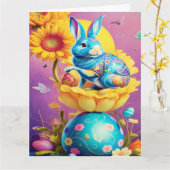 Moderne Ostern Sonnige Blume Kunst, Dichtung und M Karte (Gelbe Blume)